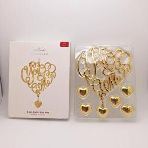 Hallmark Keepsake  Our Anniversary  You & Me Ornament 2019 Metal 7pc Charms Xmas